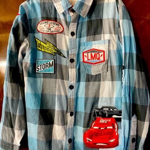 Disney’s CARS Long Sleeve Button Up Top 7/8